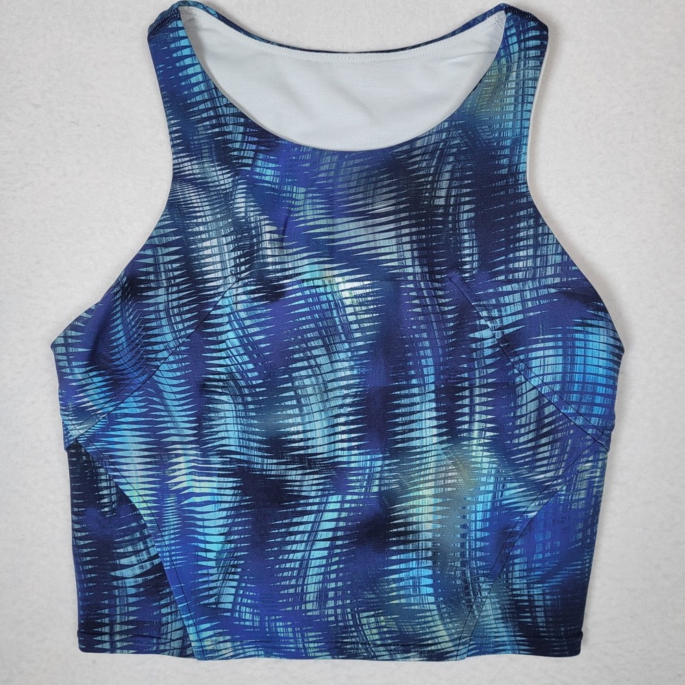 Lululemon Women Crop Tank Top  Invigorate Training Shapeshifter Flux Blue Size 4